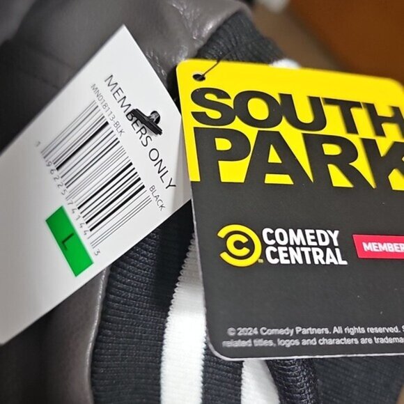 South Park x Members Only Black Bomber Varsity Jacket Size Large New - Picture 11 of 16